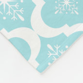 Nieuwspatroon voor kerstmis Aqua Blue Snowflakes Fleece Deken (Hoek)