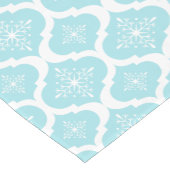 Nieuwspatroon voor kerstmis Aqua Blue Snowflakes Korte Tafelloper (Hoek)