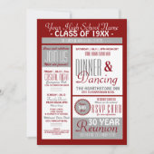 Nieuwsstijl High School Reunion Kaart (Voorkant)