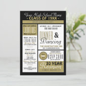 Nieuwsstijl High School Reunion Kaart (Staand voorkant)