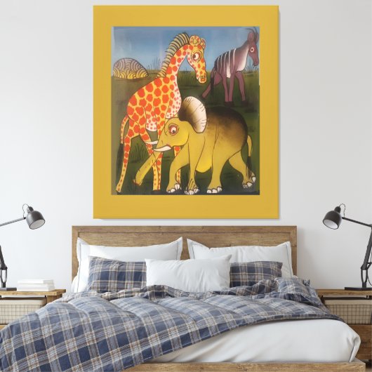 Nieuwste Afrikaanse olifant Canvas Afdruk (Insitu (Slaapkamer))