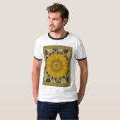 Nieuwste Afrikaanse Traditionele Zonnebloem Art Pr T-shirt (Voorkant volledig)