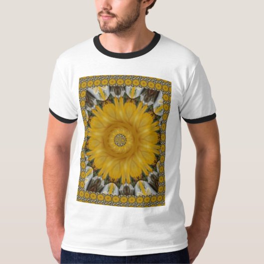 Nieuwste Afrikaanse Traditionele Zonnebloem Art Pr T-shirt (Voorkant)