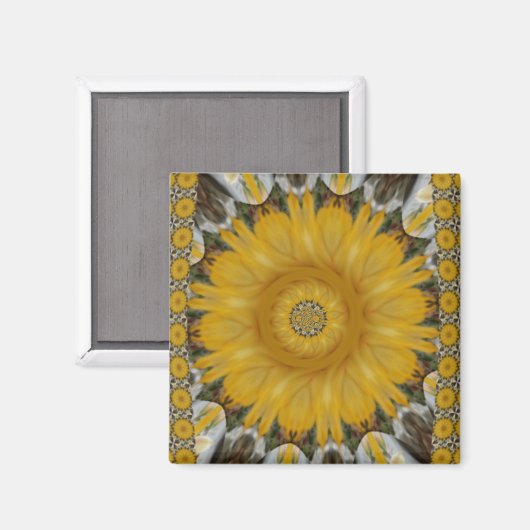 Nieuwste Afrikaanse traditionele zonnebloemplaat D Magneet (Voorkant / Achterkant)