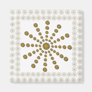 Nieuwste Afrikaanse traditionele zonnebloemplaat D Magneet