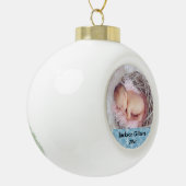 Nieuwste Baby eerste kerstfeestdag foto Keramische Bal Ornament (Links)