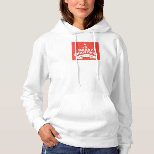 Nieuwste beste wensen voor Christmas Monogram Hood Hoodie (Voorkant)