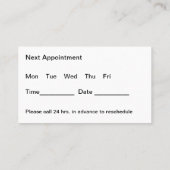 Nieuwste Chiropractor Afspraak Visitekaartjes (Achterkant)