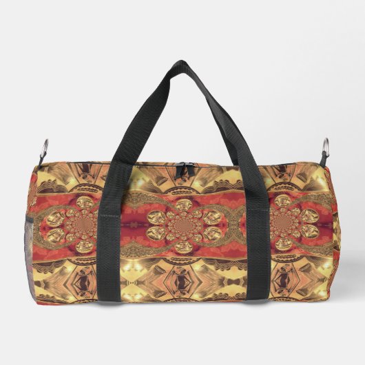 Nieuwste Golden Red African Print Art Design Plunjezak (Achterkant)