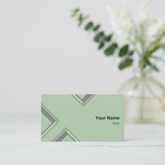 Nieuwste groene geometrische driehoeksvormen visitekaartje (Staand voorkant)