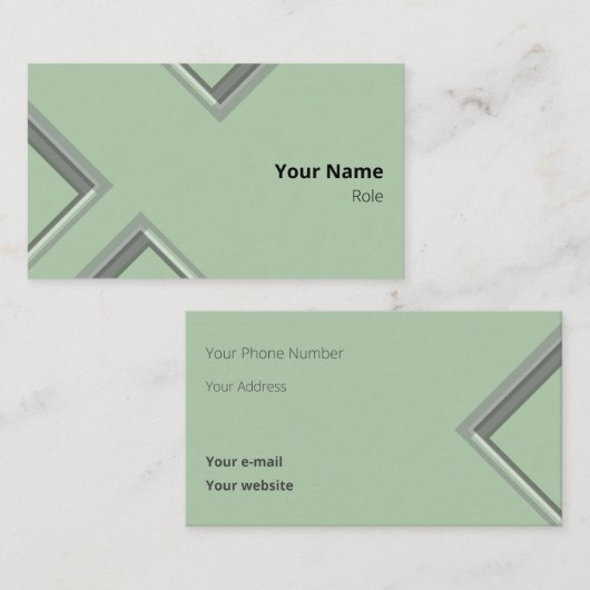 Nieuwste groene geometrische driehoeksvormen visitekaartje (Voorkant / Achterkant)