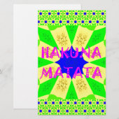 Nieuwste Hakuna Matata: prachtig wonderbaarlijk de Briefpapier (Voorkant / Achterkant)