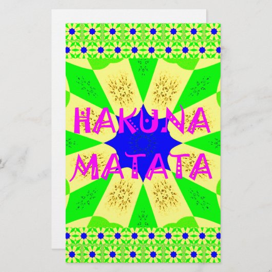 Nieuwste Hakuna Matata: prachtig wonderbaarlijk de Briefpapier (Voorkant / Achterkant)