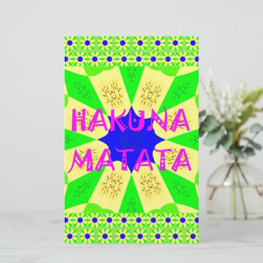 Nieuwste Hakuna Matata: prachtig wonderbaarlijk de Briefpapier (Staand voorkant)