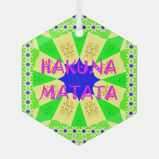 Nieuwste Hakuna Matata: prachtig wonderbaarlijk de Glas Ornament (Voorkant)