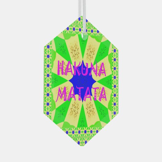 Nieuwste Hakuna Matata: prachtig wonderbaarlijk de Glas Ornament (Voorkant Rechts)