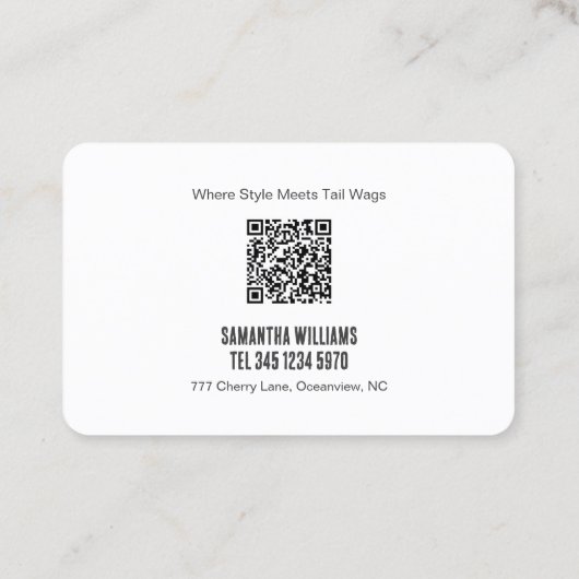 Nieuwste hond Grooming Custom QR Visitekaartje (Achterkant)