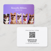 Nieuwste hond Grooming Custom QR Visitekaartje (Voorkant / Achterkant)