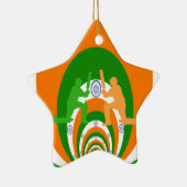 Nieuwste Indiase cricketideeën Keramisch Ornament (Rechts)