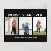 Nieuwste jaar schamel kerstfoto donkere Humor Briefkaart (Voorkant)