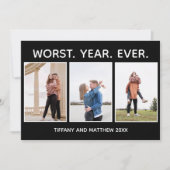 Nieuwste jaar schamel kerstfoto donkere Humor Feestdagenkaart (Voorkant)