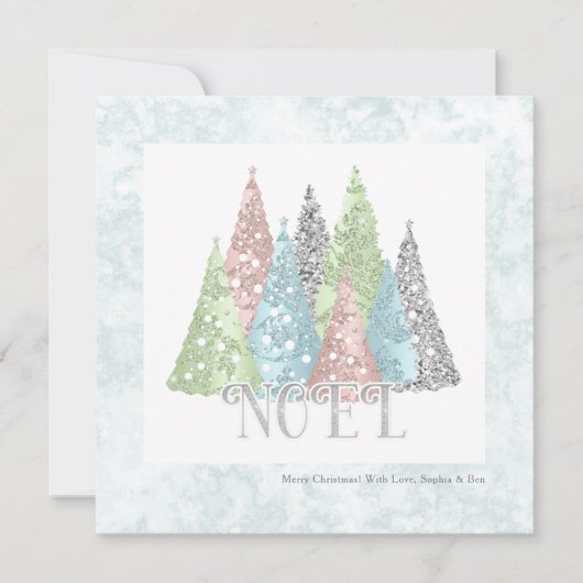 Nieuwste kerstbomen Modern Holiday Card Aankondiging (Voorkant)