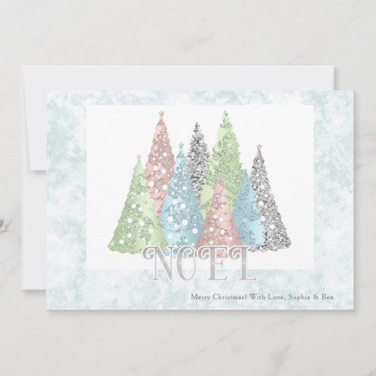 Nieuwste kerstbomen Modern Holiday Card Aankondiging (Voorkant)