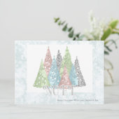 Nieuwste kerstbomen Modern Holiday Card Aankondiging (Staand voorkant)