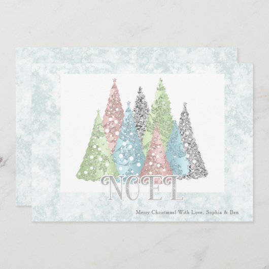 Nieuwste kerstbomen Modern Holiday Card Aankondiging (Voorkant / Achterkant)