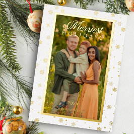 Nieuwste kerstcitaat Elegant Snowflakes Foto Folie Feestdagenkaart