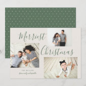 Nieuwste kerstdag 3 Foto collage Feestdagenkaart (Voorkant / Achterkant)