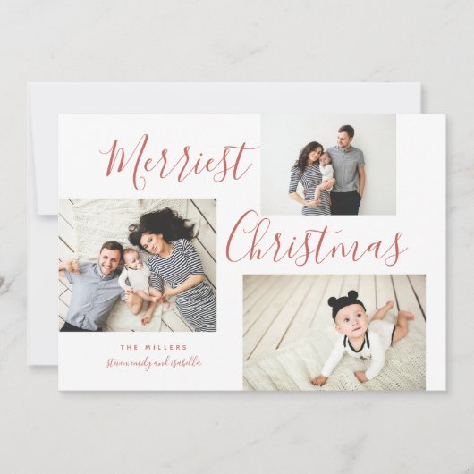 Nieuwste kerstdag 3 Foto collage Feestdagenkaart (Voorkant)