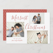 Nieuwste kerstdag 3 Foto collage Feestdagenkaart (Voorkant / Achterkant)