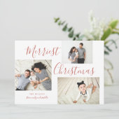 Nieuwste kerstdag 3 Foto collage Feestdagenkaart (Staand voorkant)