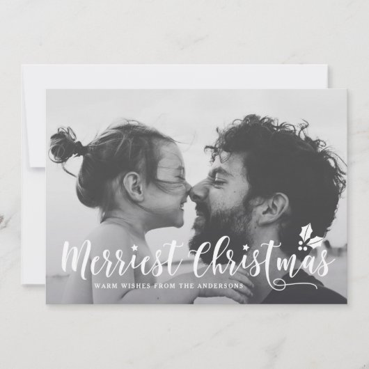 Nieuwste kerstdag Moderne kalligrafie II Feestdagenkaart (Voorkant)