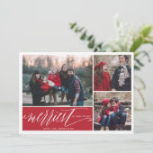 Nieuwste kerstfeestdag 3-fotokaart feestdagenkaart (Staand voorkant)