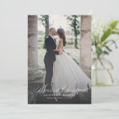 Nieuwste kerstfeestdag in de Pas getrouwd Feestdagenkaart (Staand voorkant)