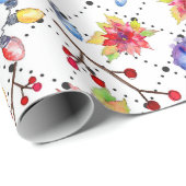 Nieuwste kerstfeestdag in de Waterverf Cadeaupapier (Rol Hoek)