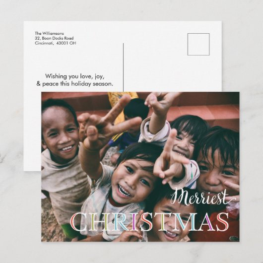 Nieuwste kerstfoto feestdagenkaart (Voorkant / Achterkant)