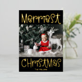 Nieuwste kerstfoto folie feestdagenkaart (Staand Voorkant)