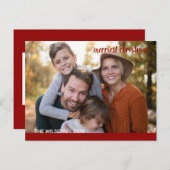 Nieuwste kerstfoto moderne scriptfoto briefkaart (Voorkant / Achterkant)