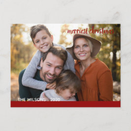 Nieuwste kerstfoto moderne scriptfoto briefkaart