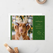 Nieuwste kerstfoto notitiekaartje (Voorkant / Achterkant in situ)