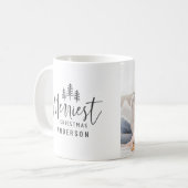 Nieuwste kerstfoto van modern script koffiemok (Voorkant links)