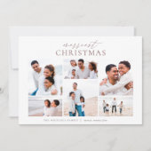 Nieuwste kerstkerst Elegant 6 Foto Collage Feestdagenkaart (Voorkant)