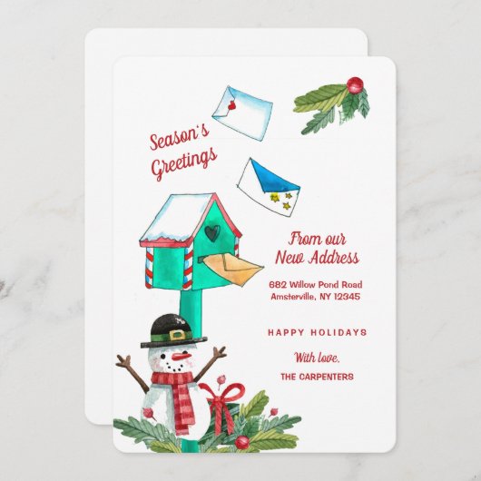 Nieuwste kerstmailbox kaart (Voorkant / Achterkant)