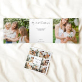 Nieuwste kerstmis 12 Foto White Tri-Fold Holiday Drieluik Wenskaart