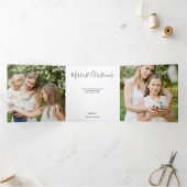 Nieuwste kerstmis 12 Foto White Tri-Fold Holiday Drieluik Wenskaart (Binnen)