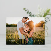 Nieuwste kerstmis Modern Folie Holiday Kaart (Staand Voorkant)