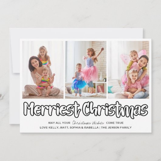 Nieuwste kerstopening 3 Verticale foto Feestdagenkaart (Voorkant)